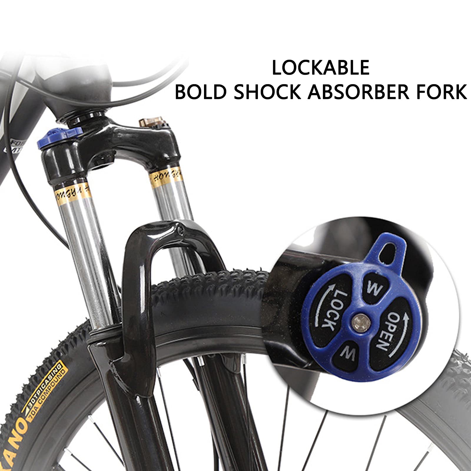 Amazon | 高炭素鋼フレーム、厚みのある衝撃吸収フロントフォーク